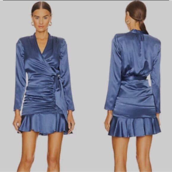Veronica Beard | Silk Agatha Dress in Steel Blue Size 2 - Picture 1 of 10